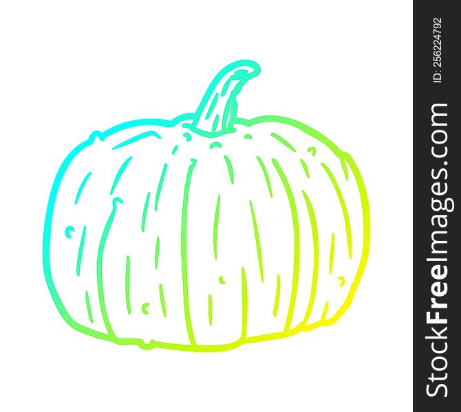 cold gradient line drawing of a halloween pumpkin