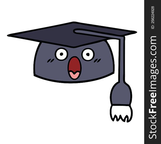 cute cartoon of a graduation hat. cute cartoon of a graduation hat