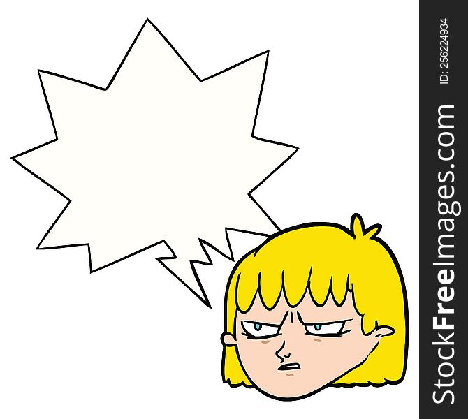 Cartoon Angry Woman And Speech Bubble