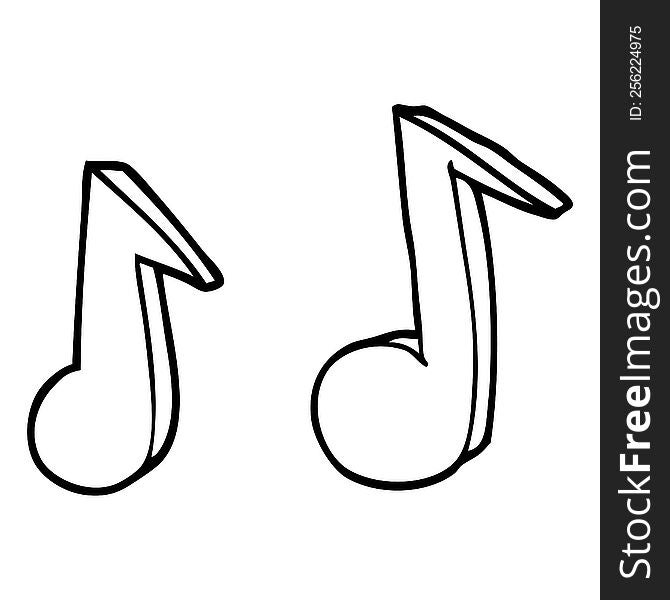 Line Drawing Cartoon Musical Notes