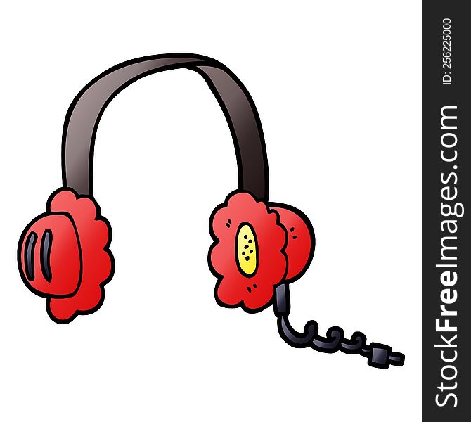 cartoon doodle music headphones