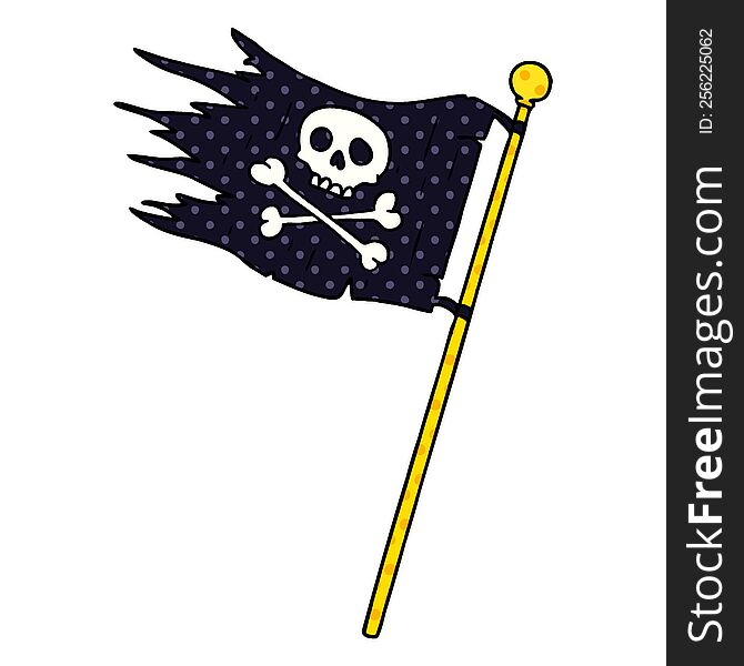 hand drawn cartoon doodle of a pirates flag
