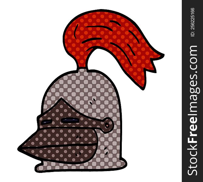 Cartoon Doodle Knight Helmet