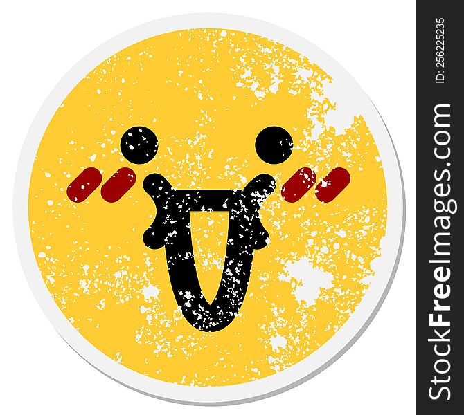 cute cheeky face circular sticker