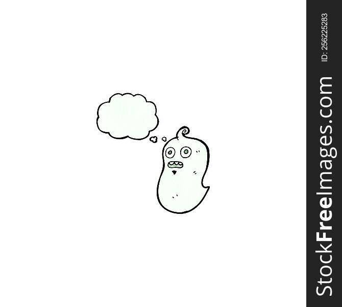 Ghost With Thought Bubble Cartoon