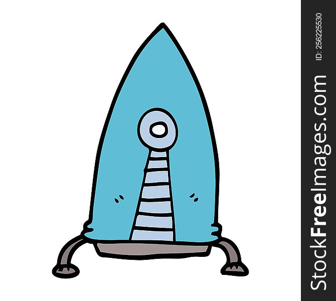 cartoon doodle space rocket