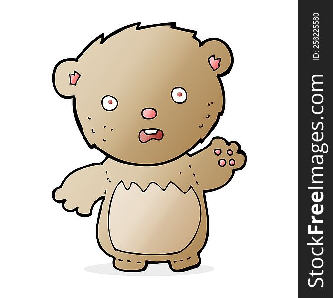 Cartoon Worried Teddy Bear