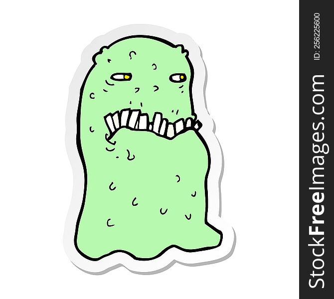 Sticker Of A Cartoon Gross Ghost