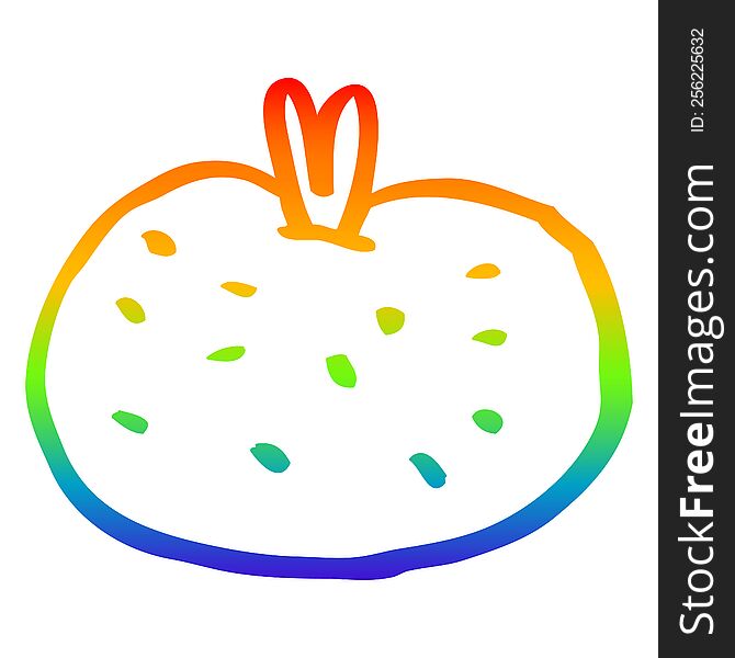 Rainbow Gradient Line Drawing Cartoon Organic Orange