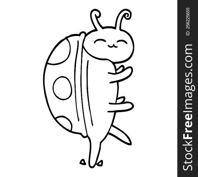 line drawing cartoon cute bug