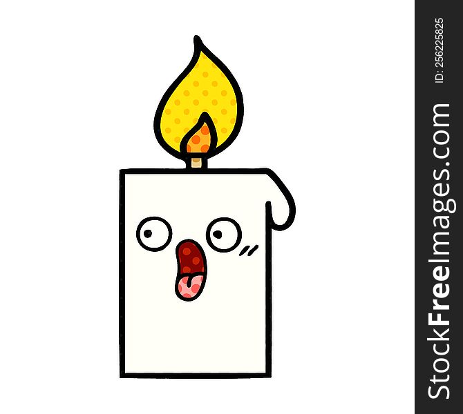 Comic Book Style Cartoon Lit Candle