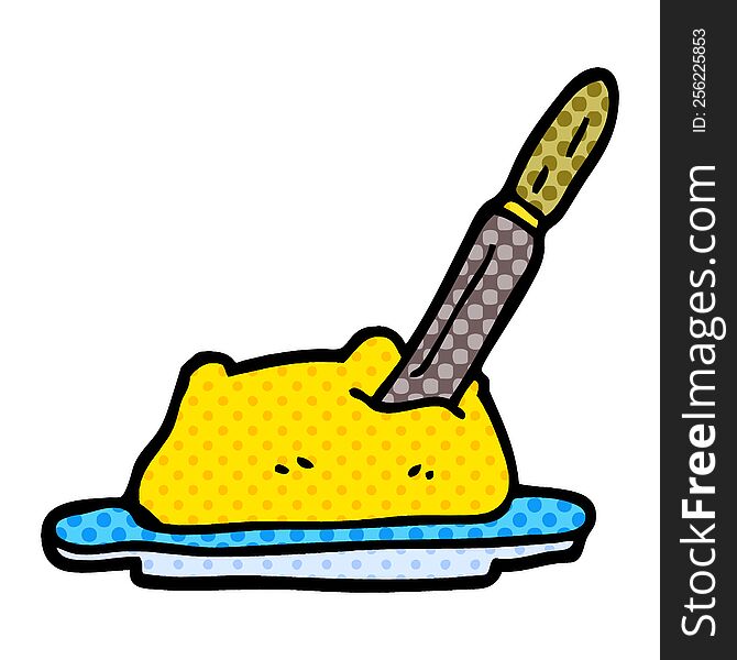 Cartoon Doodle Butter And Knife