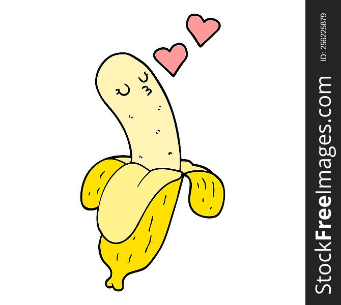 cartoon banana in love