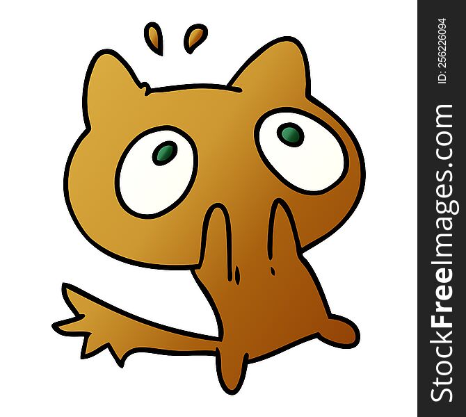 Gradient Cartoon Kawaii Of A Shocked Cat