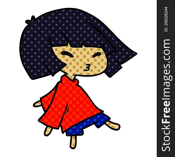 Cartoon Of A Cute Kawaii Girl