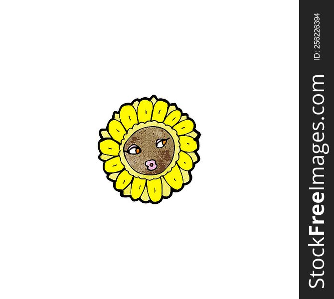 cartoon pretty sunflower face