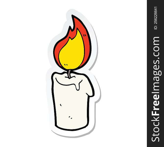 sticker of a cartoon candle