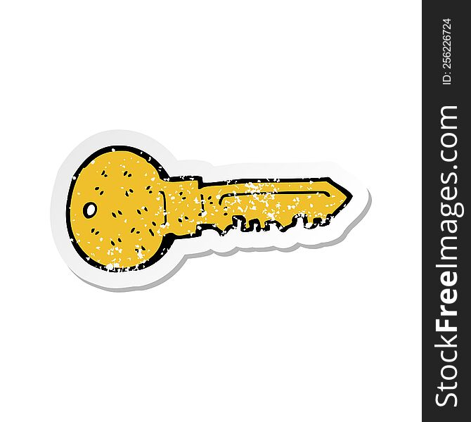 retro distressed sticker of a cartoon key