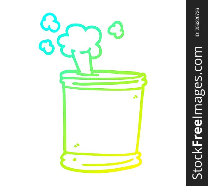 Cold Gradient Line Drawing Cartoon Can Of Beer