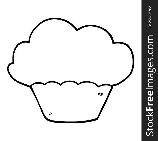 line drawing cartoon cupcake