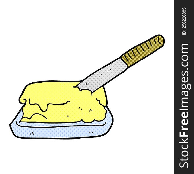 freehand drawn cartoon butter