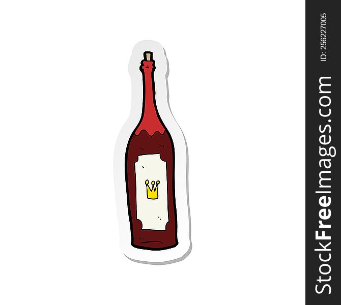 sticker of a cartoon wine bottle