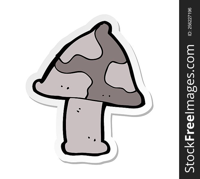 sticker of a cartoon toadstool
