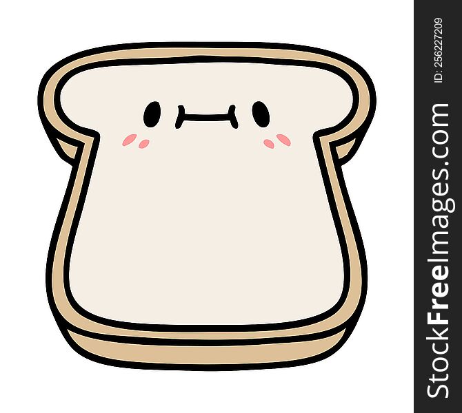 cartoon slice of bread with face