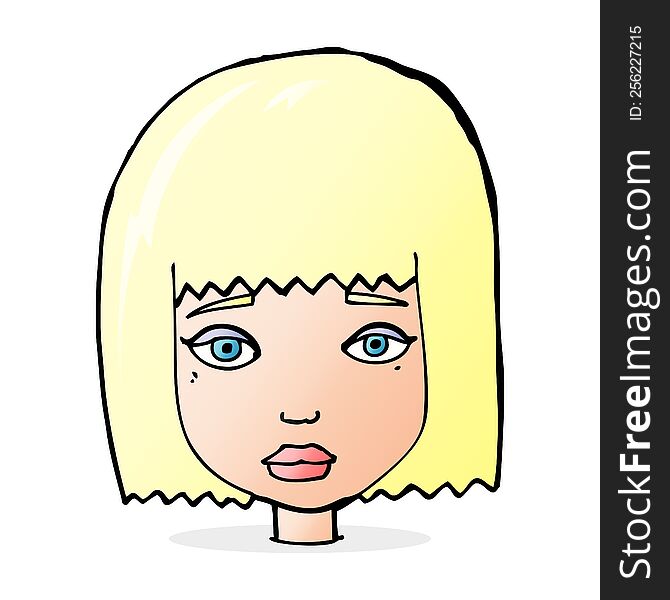 cartoon female face