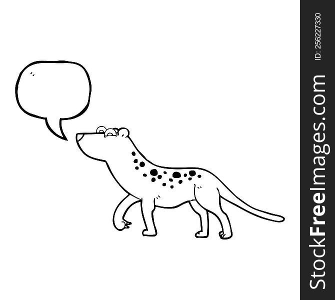 freehand drawn speech bubble cartoon leopard