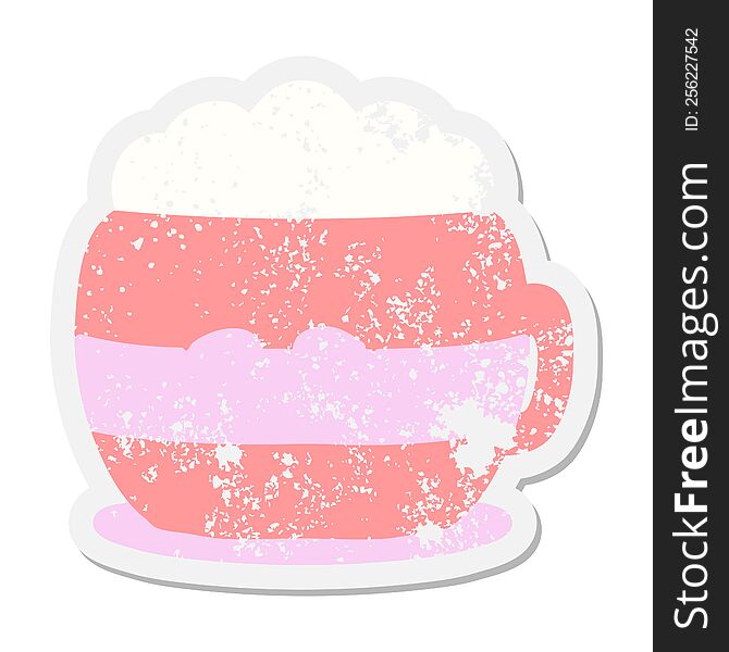 Mug Of Hot Chocolate Grunge Sticker