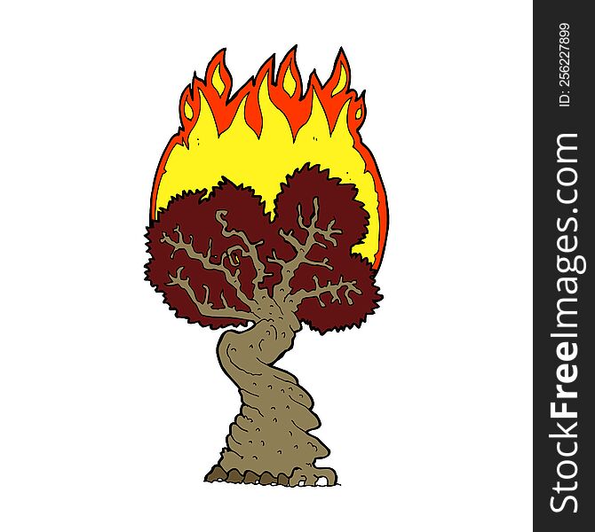 Cartoon Burning Tree