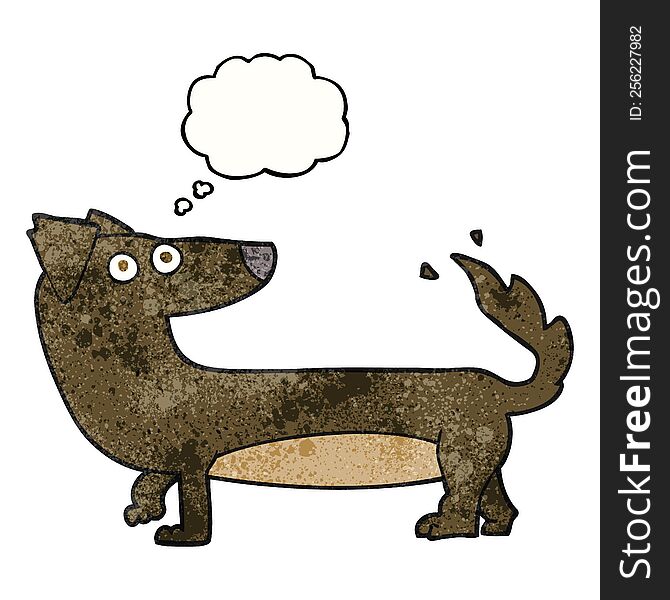 Thought Bubble Textured Cartoon Dog