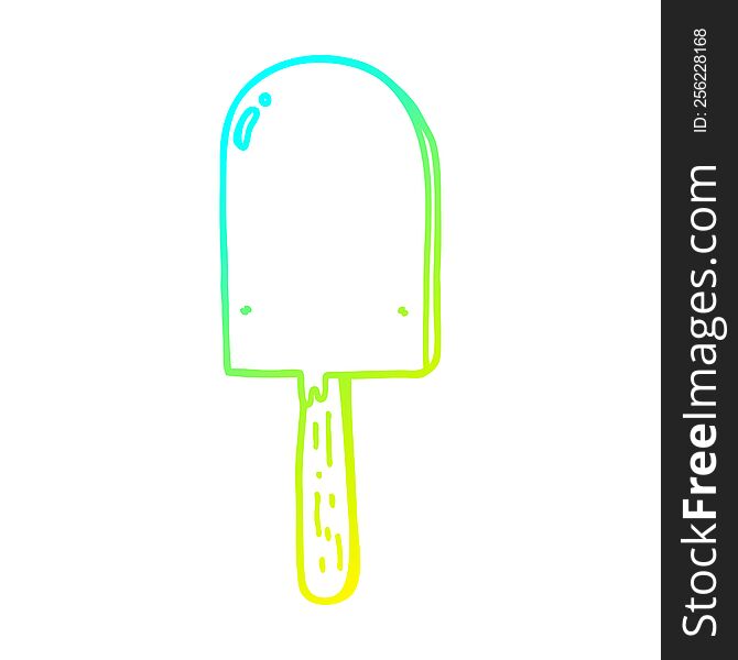 cold gradient line drawing of a cartoon lollipop