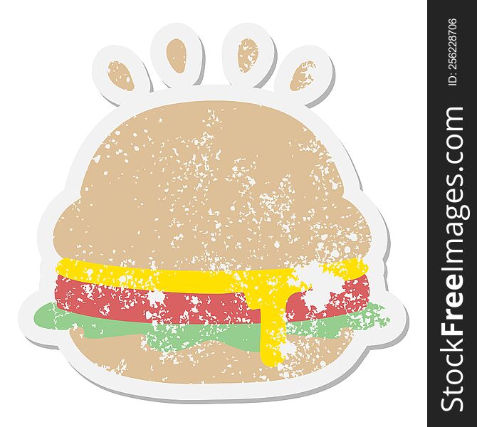 A Tasty Burger Grunge Sticker