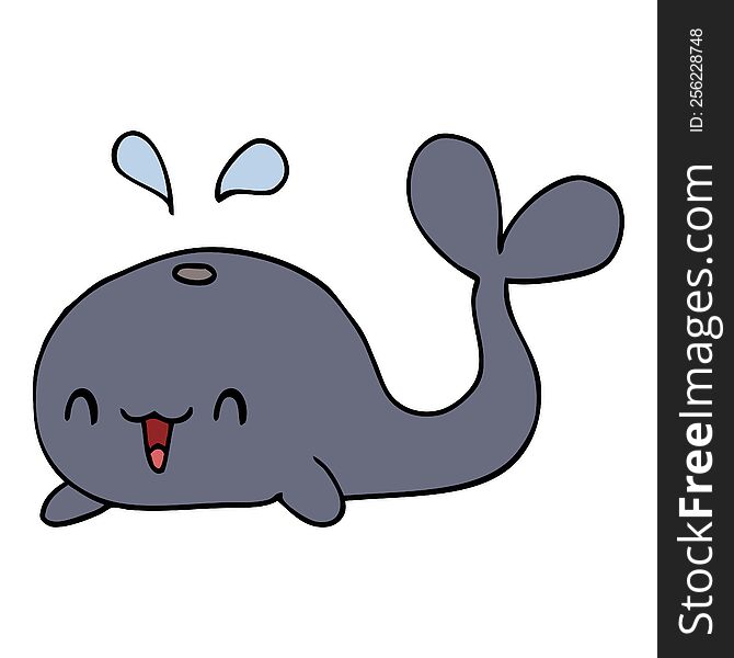 cartoon happy whale