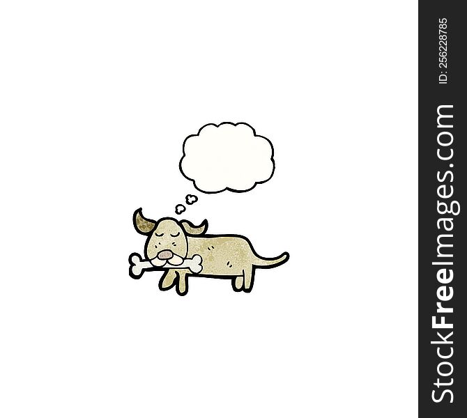 Dog With Thought Bubble Cartoon