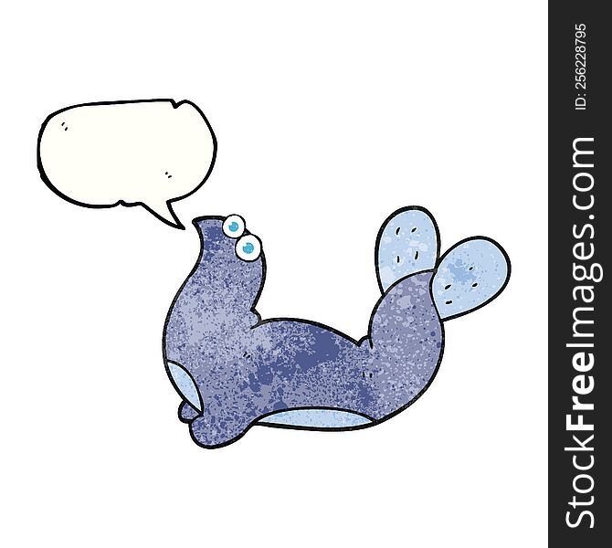 freehand speech bubble textured cartoon seal