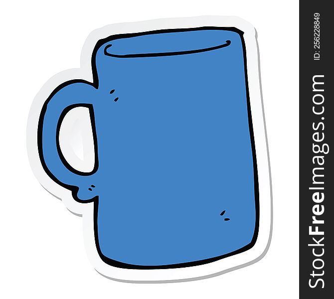 Sticker Of A Cartoon Mug