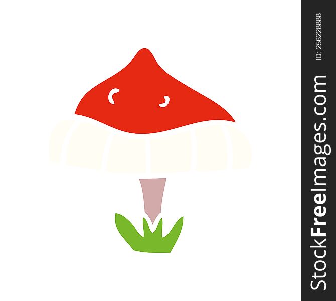 Cartoon Doodle Of A Single Toadstool