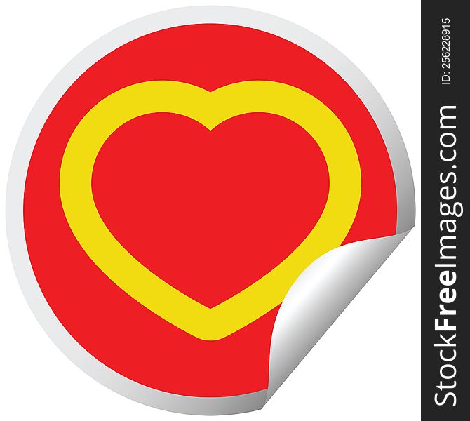 heart graphic vector circular peeling sticker. heart graphic vector circular peeling sticker