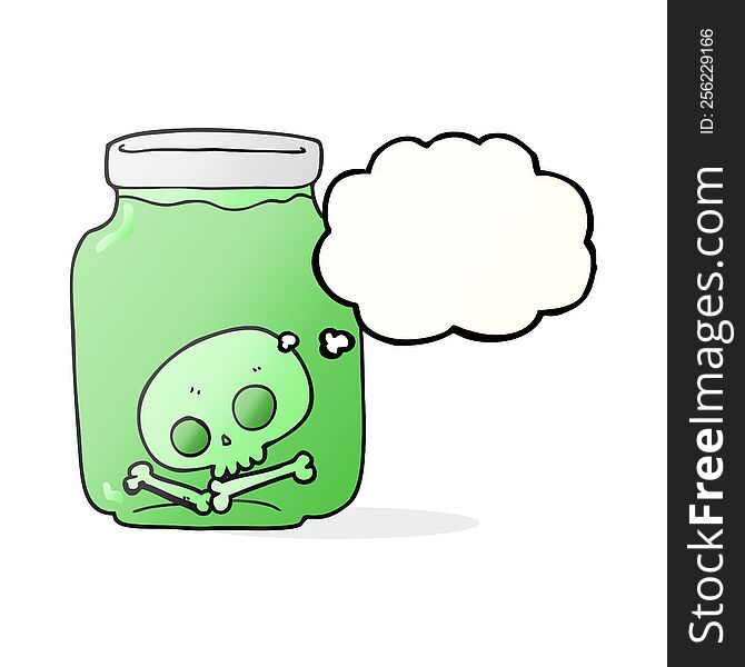 Thought Bubble Cartoon Jar With Skull