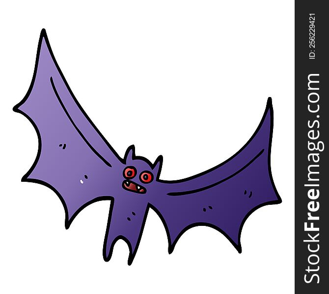 cartoon doodle bat