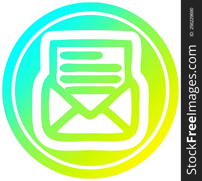 Envelope Letter Circular In Cold Gradient Spectrum