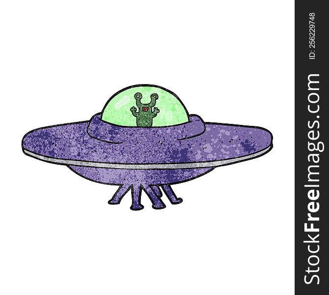 freehand textured cartoon alien spaceship