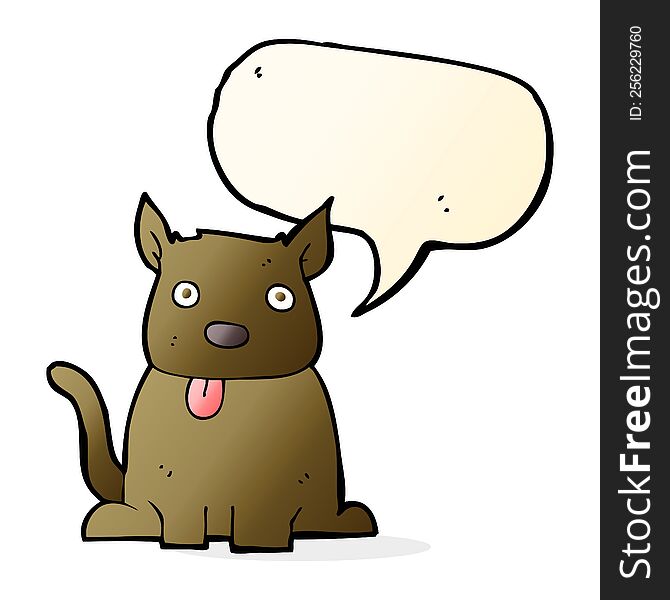 Cartoon Dog Sticking Out Tongue With Speech Bubble