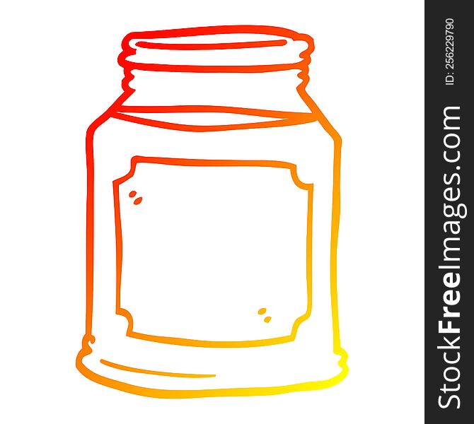 warm gradient line drawing of a cartoon liquid in a jar