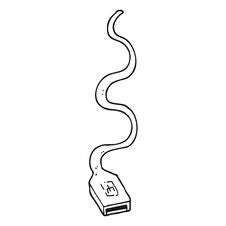 Black And White Cartoon Usb Cable Royalty Free Stock Photography