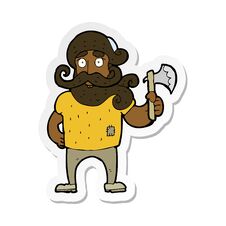 Free Sticker Of A Cartoon Lumberjack With Axe Stock Images - 256233214