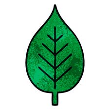 Retro Grunge Texture Cartoon Green Leaf Stock Image